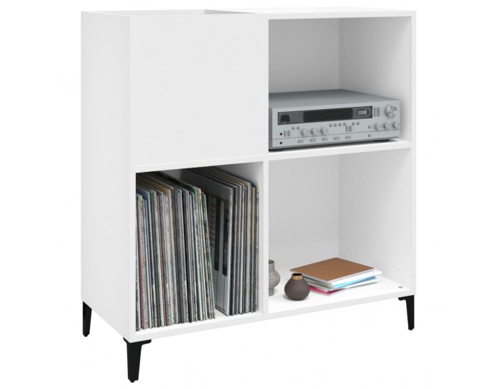 Sonata H Шкаф за грамофонни плочи бял 84,5x38x89 см инженерно дърво