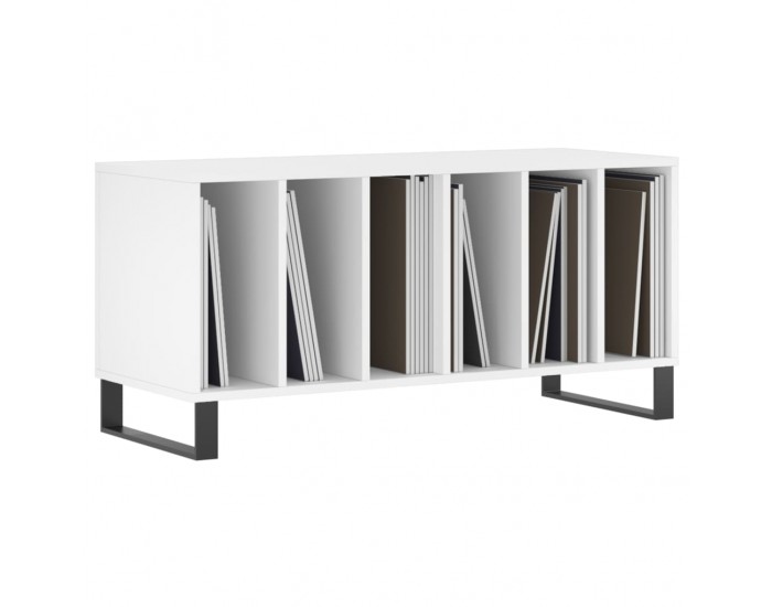 Sonata H Шкаф за грамофонни плочи бял 100x38x48 см инженерно дърво