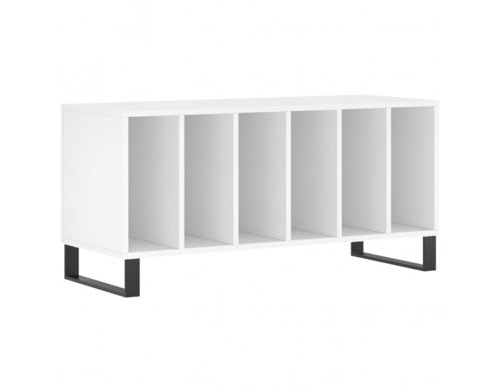 Sonata H Шкаф за грамофонни плочи бял 100x38x48 см инженерно дърво