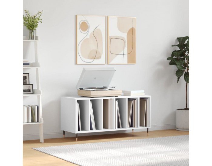 Sonata H Шкаф за грамофонни плочи бял 100x38x48 см инженерно дърво
