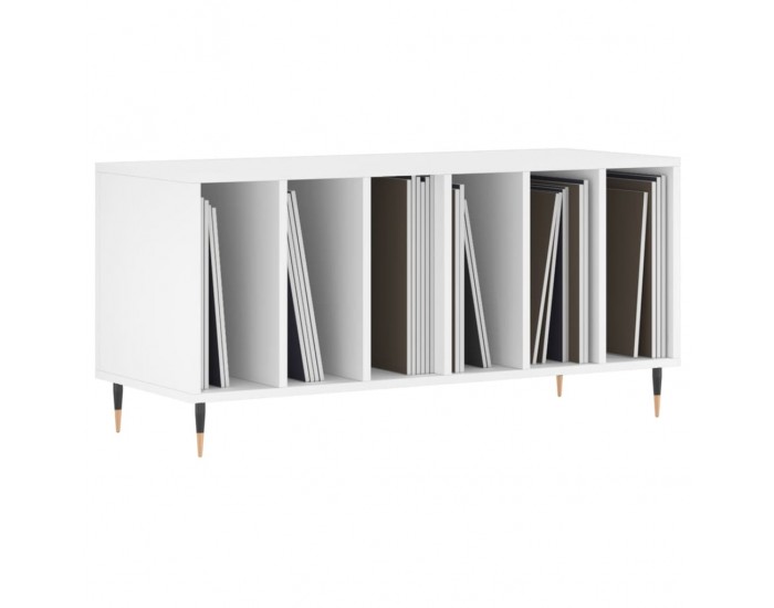 Sonata H Шкаф за грамофонни плочи бял 100x38x48 см инженерно дърво