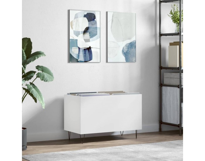 Sonata H Шкаф за грамофонни плочи бял 74,5x38x48 см инженерно дърво