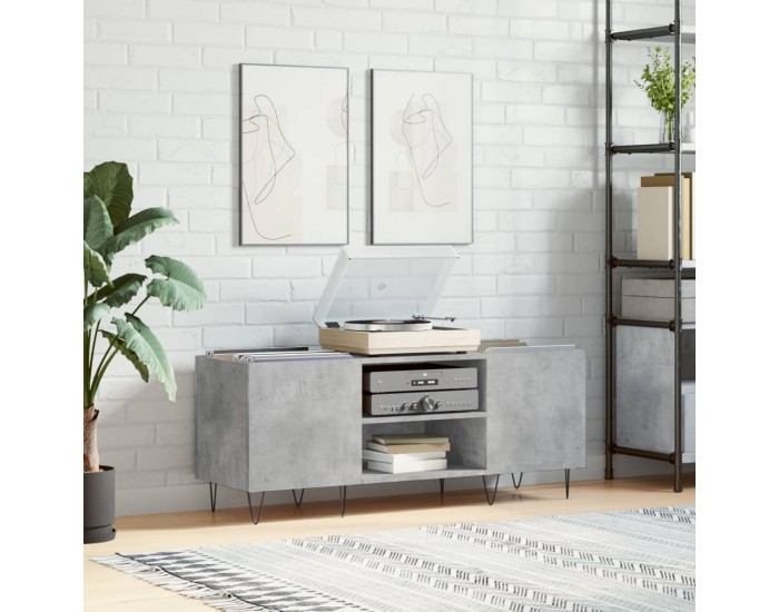 Sonata H Шкаф за грамофонни плочи сив 121x38x48 см инженерно дърво