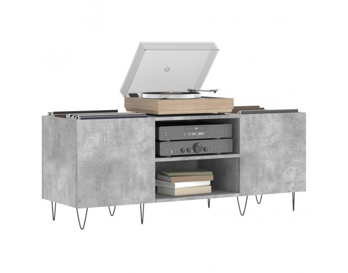 Sonata H Шкаф за грамофонни плочи сив 121x38x48 см инженерно дърво