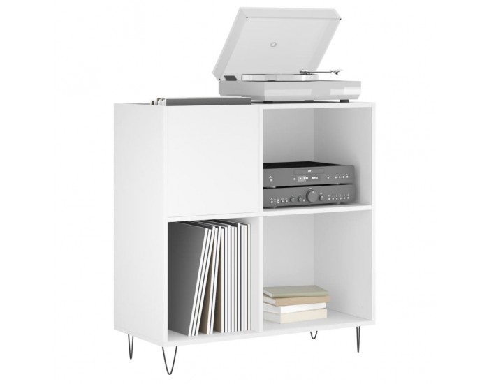 Sonata H Шкаф за грамофонни плочи бял 84,5x38x89 см инженерно дърво