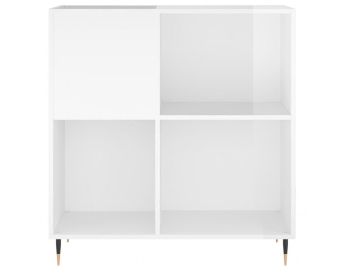 Sonata H Шкаф за винилови плочи бял гланц 84,5x38x89 см инженерно дърво