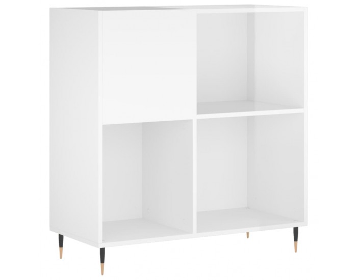 Sonata H Шкаф за винилови плочи бял гланц 84,5x38x89 см инженерно дърво