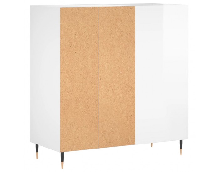 Sonata H Шкаф за винилови плочи бял гланц 84,5x38x89 см инженерно дърво