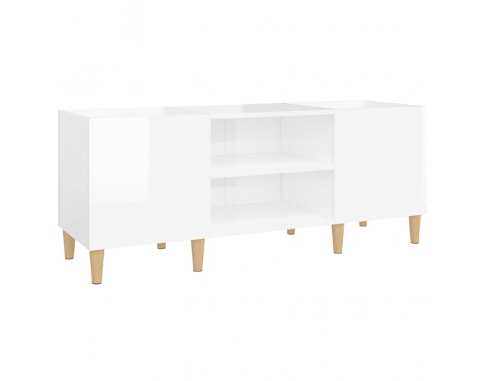 Sonata H Шкаф за грамофонни плочи бял гланц 121x38x48 см инженерно дърво