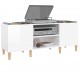 Sonata H Шкаф за грамофонни плочи бял гланц 121x38x48 см инженерно дърво