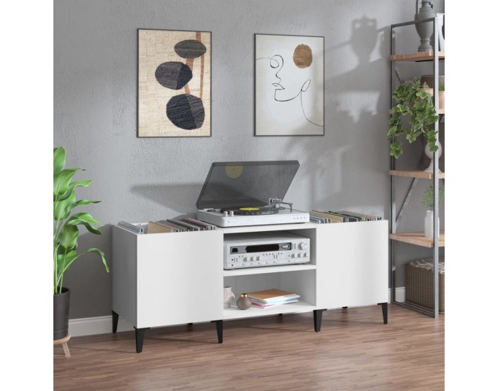 Sonata Comodă discuri, alb, 121x38x48 cm, lemn prelucrat