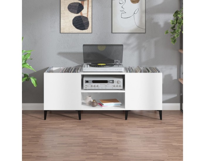 Sonata Comodă discuri, alb, 121x38x48 cm, lemn prelucrat