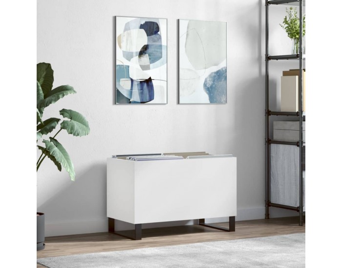 Sonata H Шкаф за грамофонни плочи бял 74,5x38x48 см инженерно дърво