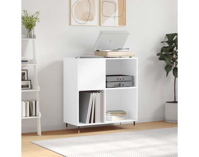 Sonata H Шкаф за грамофонни плочи бял 84,5x38x89 см инженерно дърво