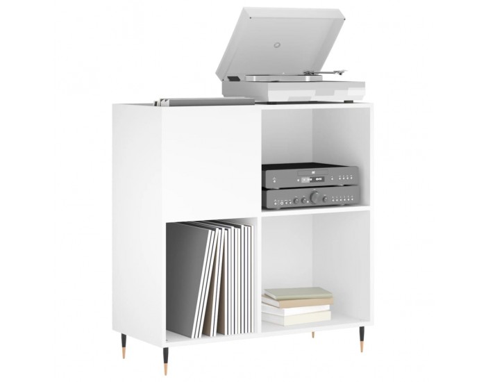 Sonata H Шкаф за грамофонни плочи бял 84,5x38x89 см инженерно дърво