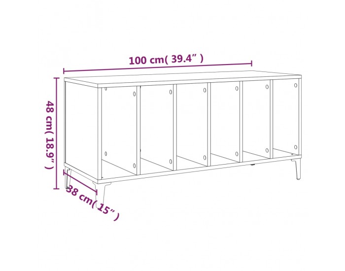 Sonata H Шкаф за винилови плочи сонома дъб 100x38x48 см инженерно дърво