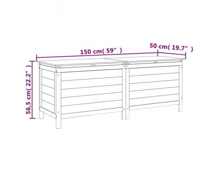 Sonata H Градинска ракла антрацит 150x50x56,5 см чам масив