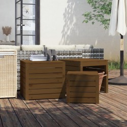 Sonata H Комплект градински кутии от 3 части, меденокафяво, бор масив - Construcții de exterior