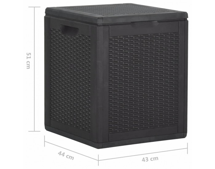 Sonata H Градинска кутия за съхранение, 90 л, черна, PP ратан