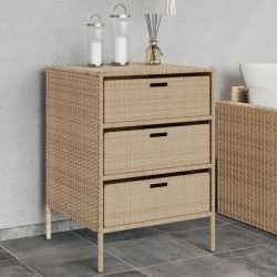 Sonata H Градински шкаф за съхранение бежов 55x59x80 см полиратан - Construcții de exterior