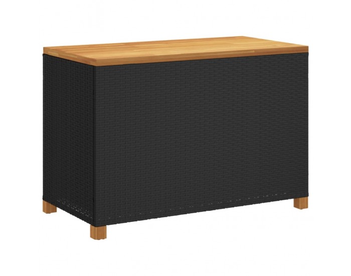 Sonata H Градинска кутия за съхранение черна 110x55x63см PE ратан акация
