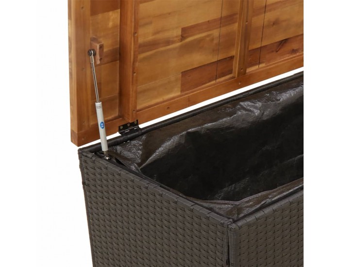 Sonata H Градинска кутия за съхранение черна 110x55x63см PE ратан акация