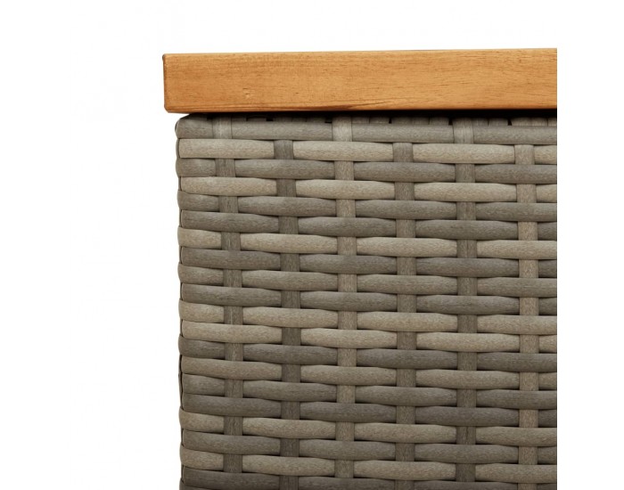 Sonata H Градинска кутия за съхранение сив 110x50x54 см PE ратан акация