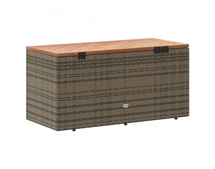 Sonata H Градинска кутия за съхранение сив 110x50x54 см PE ратан акация