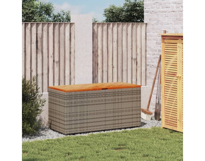 Sonata H Градинска кутия за съхранение сив 110x50x54 см PE ратан акация
