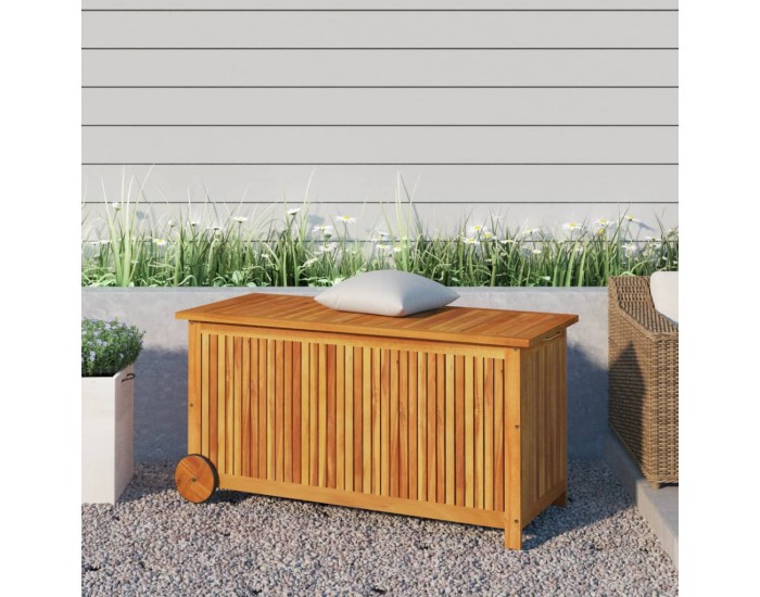 Sonata H Градинска кутия за съхранение с колела 113x50x58см акация масив