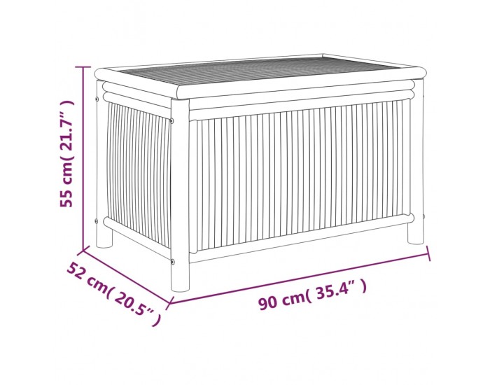 Sonata H Градинска кутия за съхранение 90x52x55 см бамбук