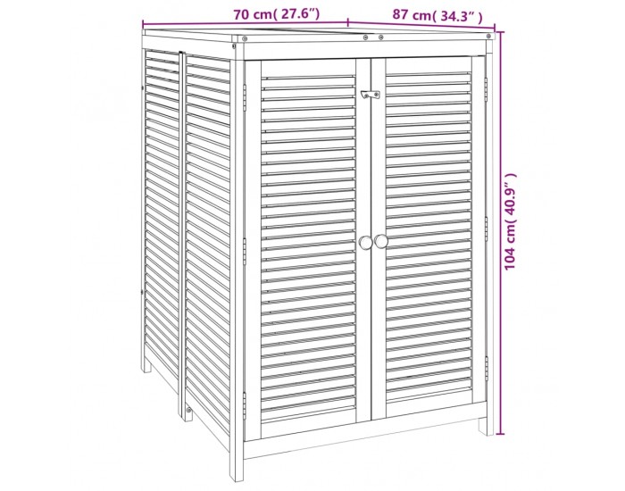 Sonata H Градинска кутия за съхранение 70x87x104 см акациево дърво масив