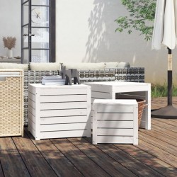 Sonata H Комплект градински кутии от 3 части, бели, масивно дърво бор - Construcții de exterior
