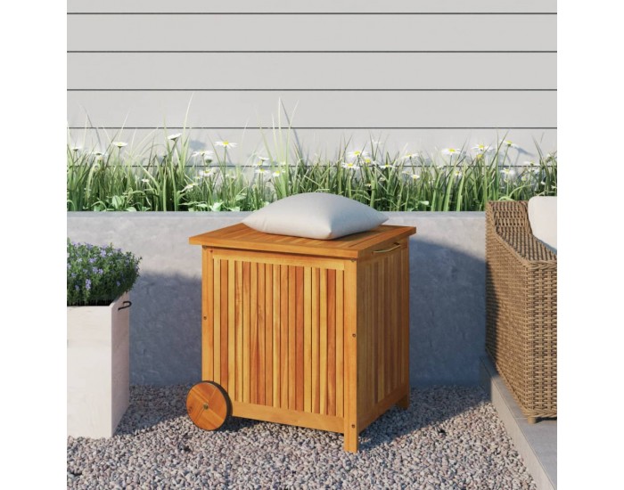 Sonata H Градинска кутия за съхранение с колела 60x50x58 см акация масив