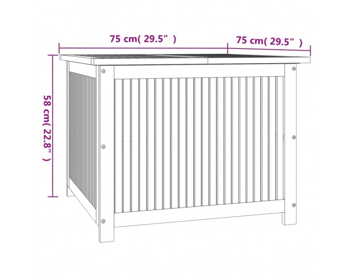 Sonata H Градинска кутия за съхранение 75x75x58 см акациево дърво масив