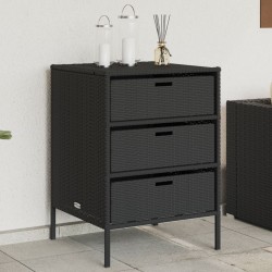 Sonata H Градински шкаф за съхранение черен 55x59x80 см полиратан - Construcții de exterior