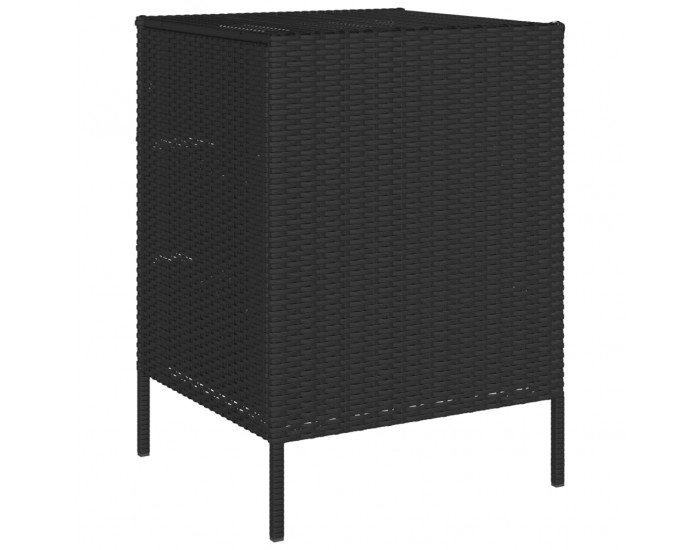 Sonata H Градински шкаф за съхранение черен 55x59x80 см полиратан