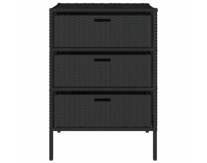Sonata H Градински шкаф за съхранение черен 55x59x80 см полиратан
