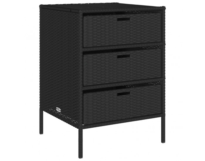 Sonata H Градински шкаф за съхранение черен 55x59x80 см полиратан