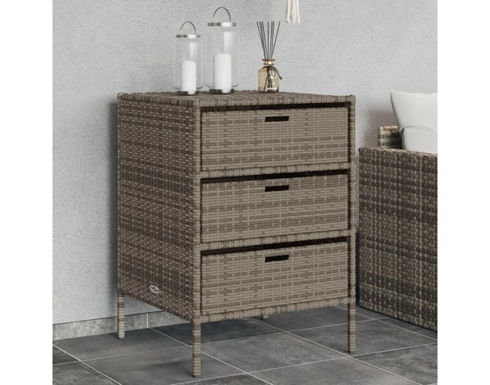 Sonata H Градински шкаф за съхранение сив 55x59x80 см полиратан