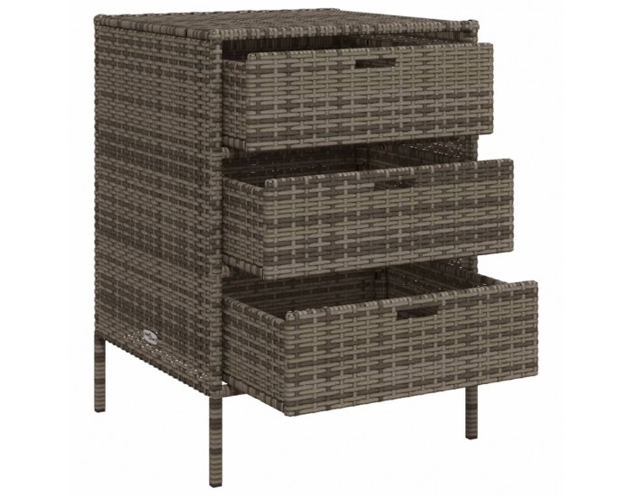 Sonata H Градински шкаф за съхранение сив 55x59x80 см полиратан