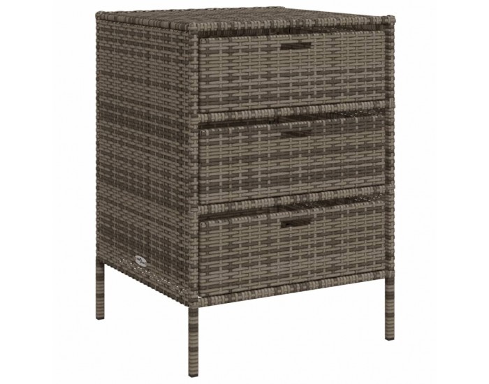 Sonata H Градински шкаф за съхранение сив 55x59x80 см полиратан