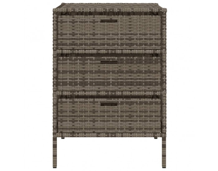 Sonata H Градински шкаф за съхранение сив 55x59x80 см полиратан
