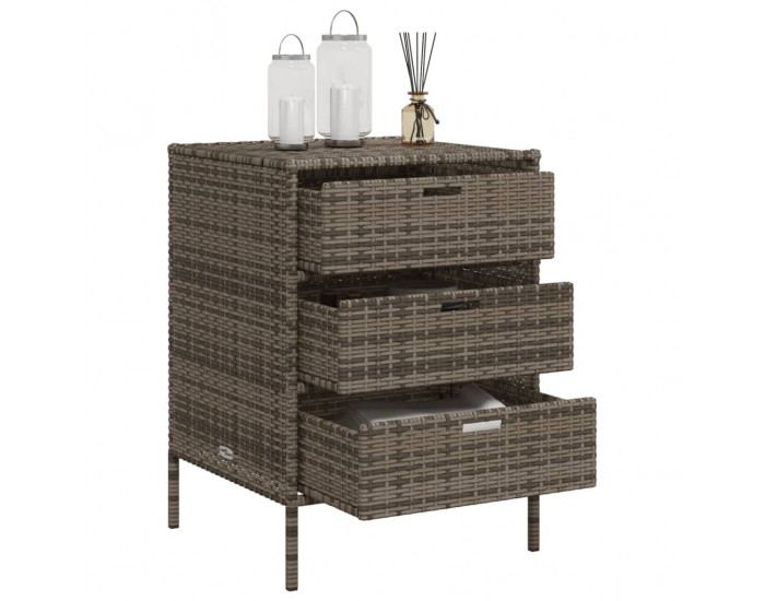 Sonata H Градински шкаф за съхранение сив 55x59x80 см полиратан