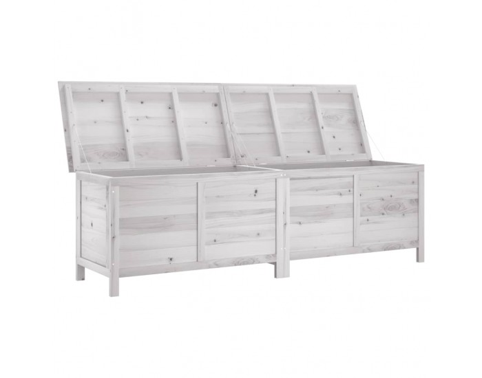 Sonata H Градинска кутия за съхранение бяла 198,5x50x56,5 см чам масив