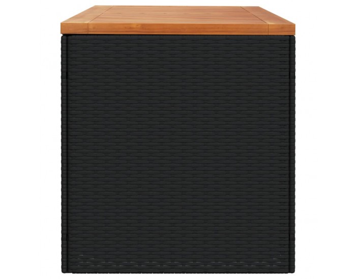 Sonata H Външна кутия за съхранение черна 220x50x54 см PE ратан акация