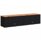 Sonata H Външна кутия за съхранение черна 220x50x54 см PE ратан акация