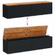 Sonata H Външна кутия за съхранение черна 220x50x54 см PE ратан акация