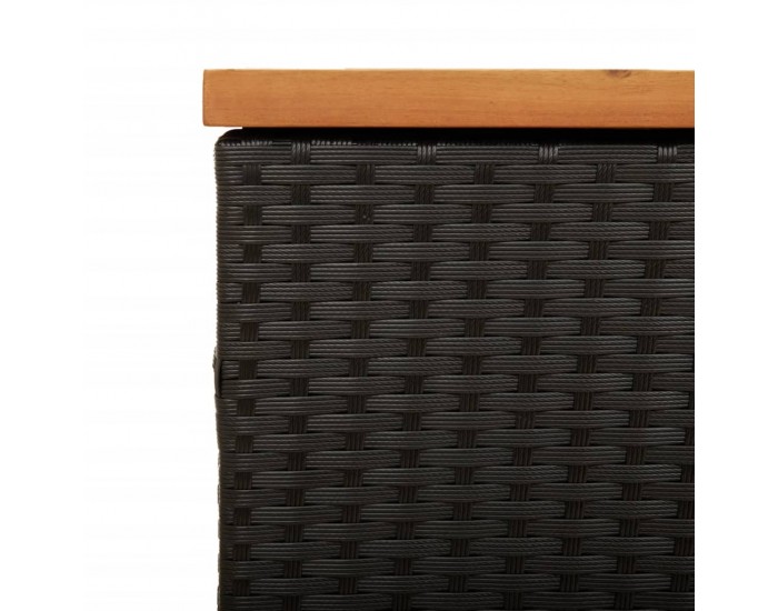 Sonata H Външна кутия за съхранение черна 220x50x54 см PE ратан акация