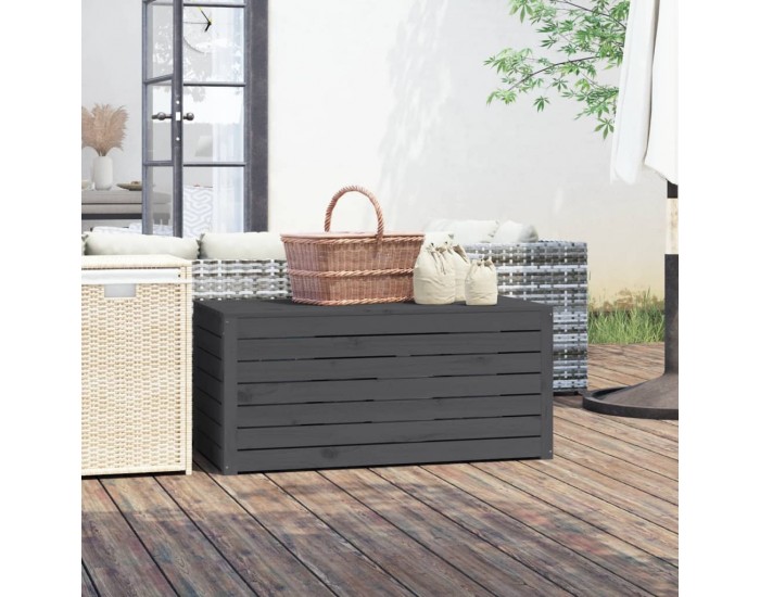 Sonata H Градинска кутия сива 101x50,5x46,5 см масивна борова дървесина